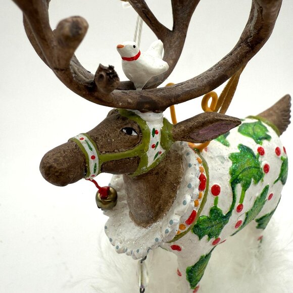 Vtg Patience Brewster Dash Away Vixen Reindeer Ornament w/ Box Feather Trim 7 in - Picture 10 of 15
